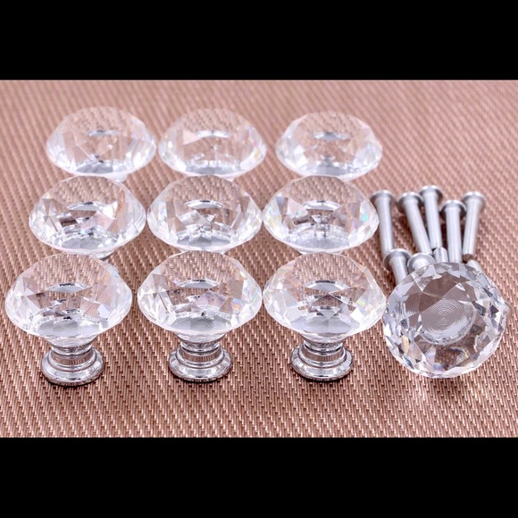 Crystal Knobs - Set of 10  ♥️Cabinet Drawer Knobs - Hang Towels Purse Jewelry - Picture 8 of 16